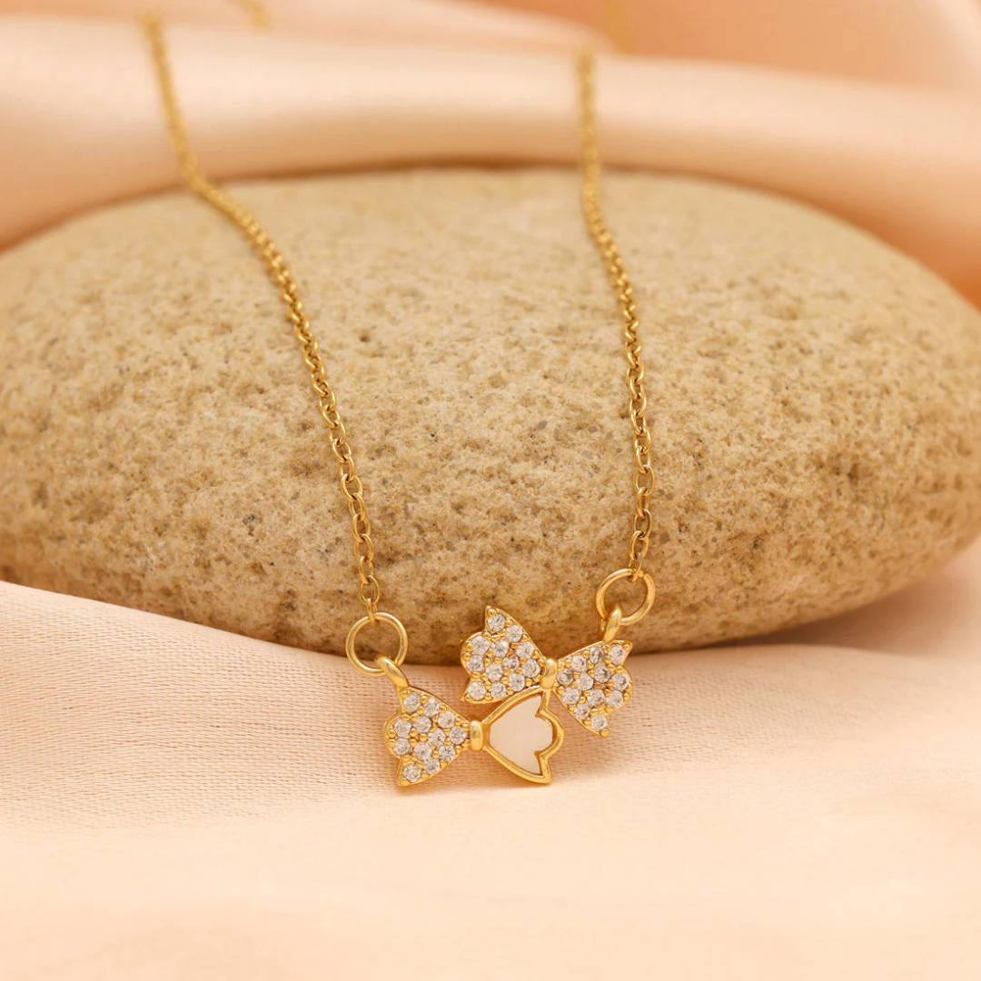 Bow 18k Gold Plated Pendant